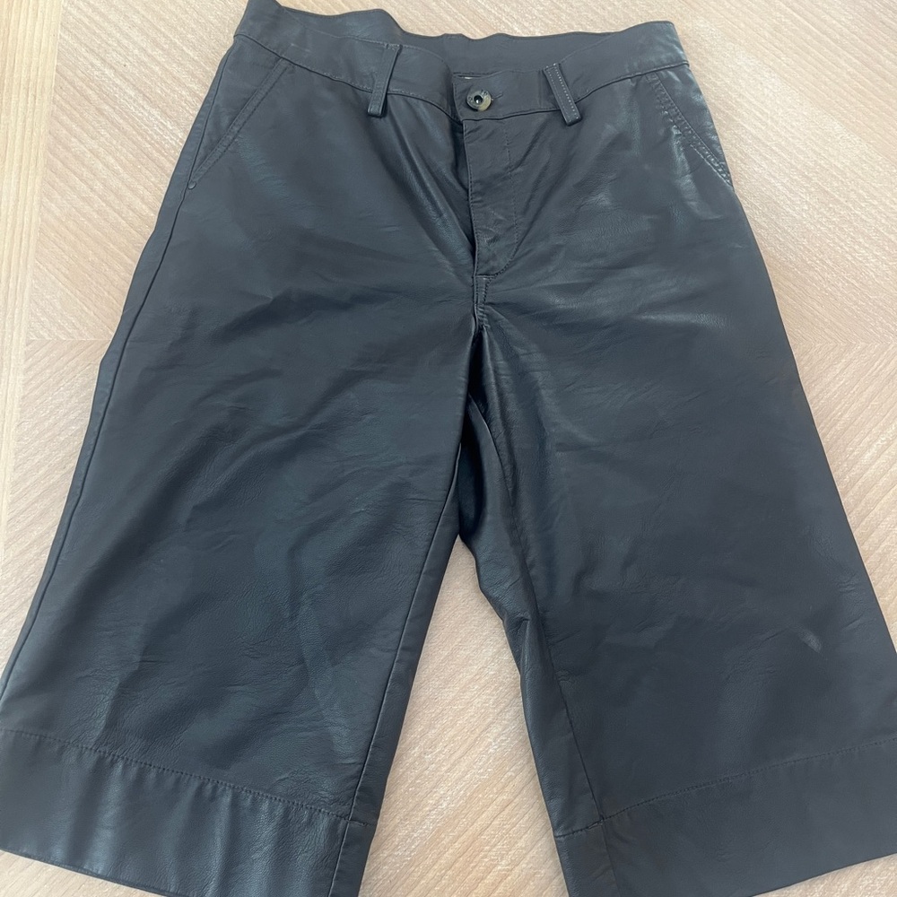 Women Brown Leather Short pants